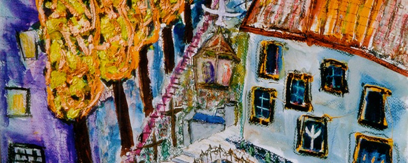 Herbstliche Ulmenallee in Salzburg, der Stadt des Dichters Georg Trakl